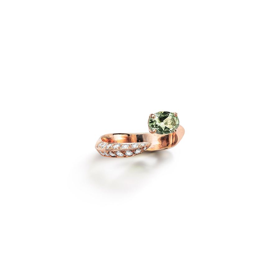 Anello 'Solis' due elementi in oro rosa e tormalina SOLIS | AN2 TORM PVVD CT.0,60 + 0,30